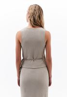 Bayan Bej Bağlama Detaylı Yelek