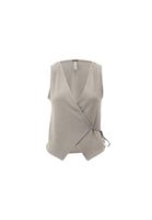 Bayan Bej Bağlama Detaylı Yelek