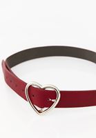 Bayan Kırmızı Kalp Detaylı Kemer
