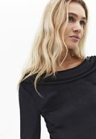 Bayan Siyah Yaka Detaylı Kadife Mini Elbise