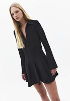 Bayan Siyah Godeli Mini Elbise