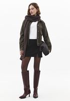 Bayan Siyah Yırtmaçlı Mini Etek