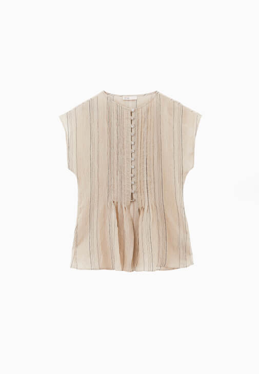 Düğmeli Bluz ve Etek Kombini