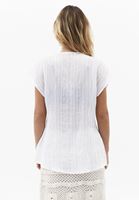 Bayan Beyaz Düğme Detaylı Bluz