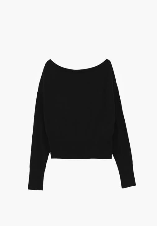 Bot Yaka Kazak ve Wide-Leg Pantolon Kombini