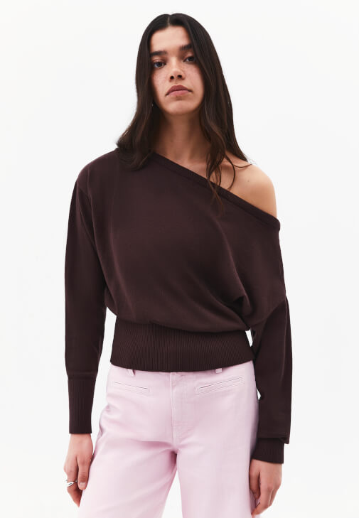 Bot Yaka Kazak ve Wide-Leg Pantolon Kombini