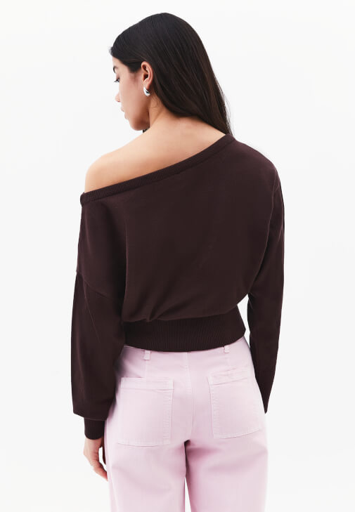 Bot Yaka Kazak ve Wide-Leg Pantolon Kombini