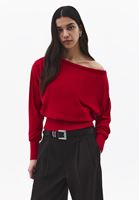 Bayan Kırmızı Bot Yaka Kazak