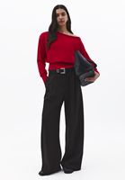 Bayan Kırmızı Bot Yaka Kazak