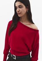 Bayan Kırmızı Bot Yaka Kazak