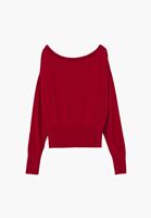 Bayan Kırmızı Bot Yaka Kazak