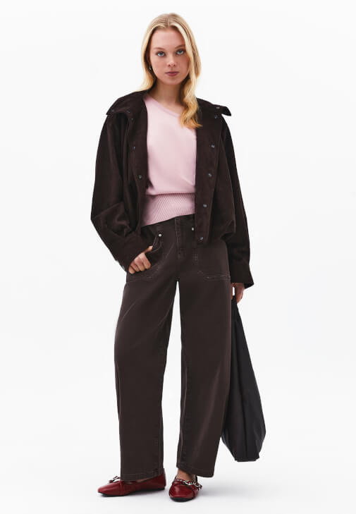 Bot Yaka Kazak ve Pantolon Kombini