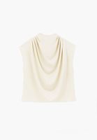 Bayan Krem Dökümlü Degaje Bluz