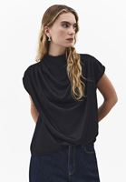 Bayan Siyah Dökümlü Bluz