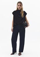 Bayan Siyah Dökümlü Bluz