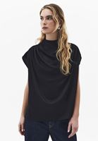 Bayan Siyah Dökümlü Bluz