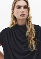 Bayan Siyah Dökümlü Bluz