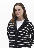 Bayan Çok Renkli V Yaka Çizgili Hırka