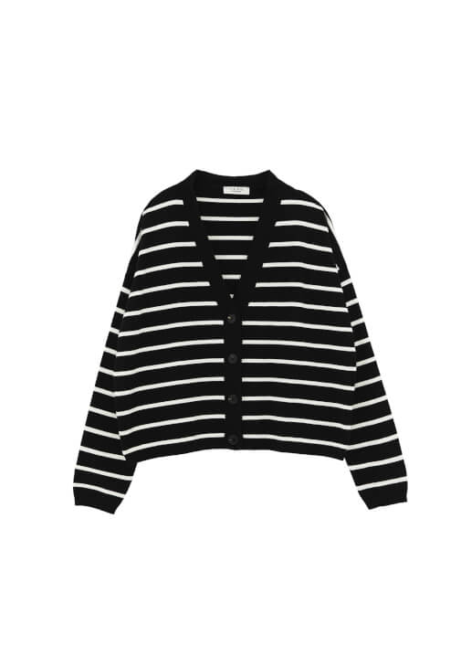 Çizgili Hırka ve Barrel-Fit Denim Kombini