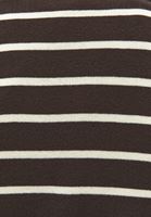 Bayan Kahverengi V Yaka Çizgili Hırka