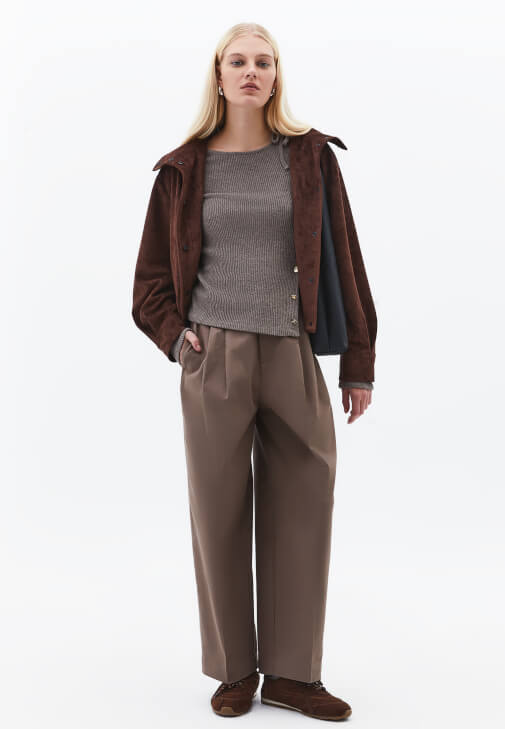  Bağlamalı Bluz ve Balon Pantolon Kombini