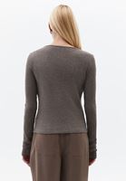 Bayan Kahverengi Bot Yaka Bağlama Detaylı Bluz