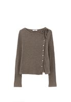 Bayan Kahverengi Bot Yaka Bağlama Detaylı Bluz