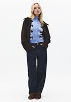 Bayan Çok Renkli Yüksek Yaka Jakarlı Hırka