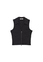 Bayan Siyah Polo Yaka Fermuarlı Atlet