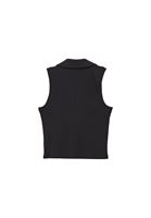 Bayan Siyah Polo Yaka Fermuarlı Atlet