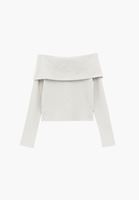 Bayan Yeşil Düşük Omuz Triko Kazak