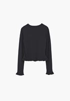 Bayan Gri Fırfır Detaylı Hırka