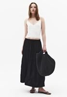 Bayan Siyah Yüksek Bel Midi Etek