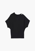 Bayan Siyah Yaka Detaylı Transparan Bluz