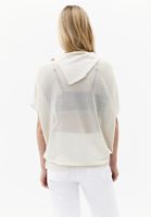 Bayan Krem Yaka Detaylı Transparan Bluz