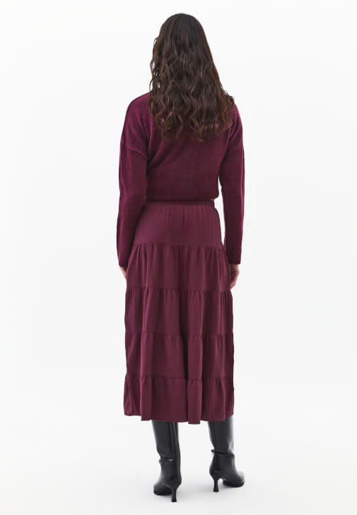 Midi Etek ve Balıkçı Yaka Kazak Kombini