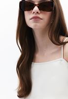 Bayan Krem Sırt Dekolteli Bluz