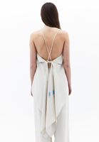 Bayan Krem Sırt Dekolteli Bluz