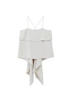 Bayan Krem Sırt Dekolteli Bluz