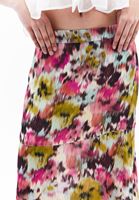 Bayan Çok Renkli Yüksek Bel Asimetrik Kesim Etek