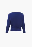 Bayan Mavi Asimetrik Yaka Tişört