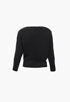 Bayan Siyah Asimetrik Yaka Tişört