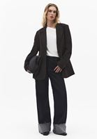 Bayan Krem Asimetrik Yaka Tişört