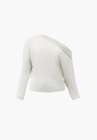 Bayan Krem Asimetrik Yaka Tişört