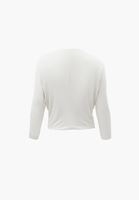 Bayan Krem Asimetrik Yaka Tişört