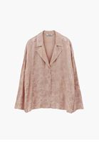 Bayan Pembe Jakarlı Oversize Gömlek