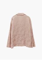 Bayan Pembe Jakarlı Oversize Gömlek