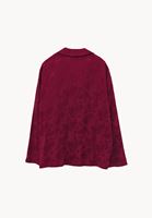 Bayan Kırmızı Jakarlı Oversize Gömlek