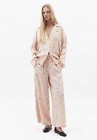 Bayan Pembe Jakarlı Wide-Leg Pantolon