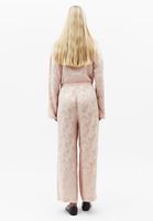 Bayan Pembe Jakarlı Wide-Leg Pantolon